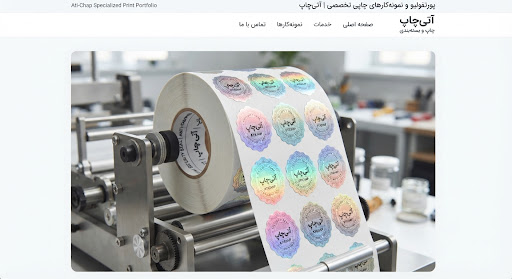 نمایش صنعتی استیکرهای امنیتی متالایز روی رول